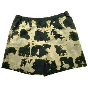 Custom Bleach Tie Dye Mens Shorts Size L Black Athleisure Athletic Loungewear